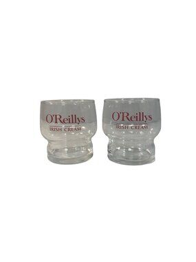 OReillys Irish Cream Clear Glass Round Short Tumblers Set Of 2 Barware Beverage